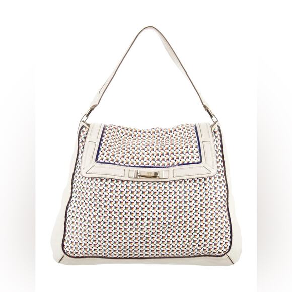 Anya Hindmarch Bowery bag white woven shoulder hobo bag spring summer leather